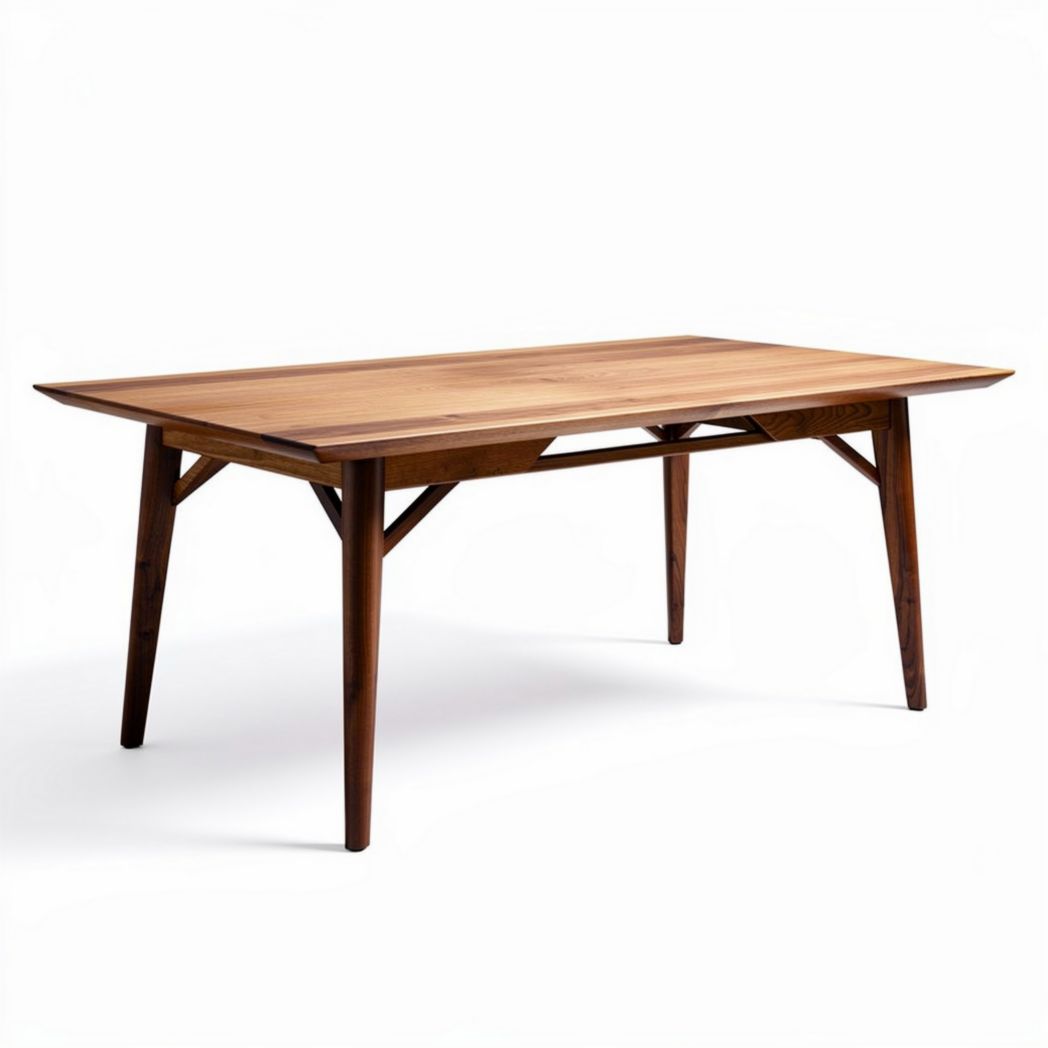 eettafel van hout 180 x 90 x 75cm met strakke lijnen en moderne uitstraling