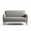 Grijs stoffen bankstel voor woonkamer met houten poten 150 x 80 x 70cm