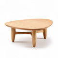 Eiken houten salontafel in organische vorm 75 x 75 x 30cm natuurkleur