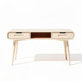 Houten bureau met twee lades en open opbergruimte 120 x 60 x 75 cm