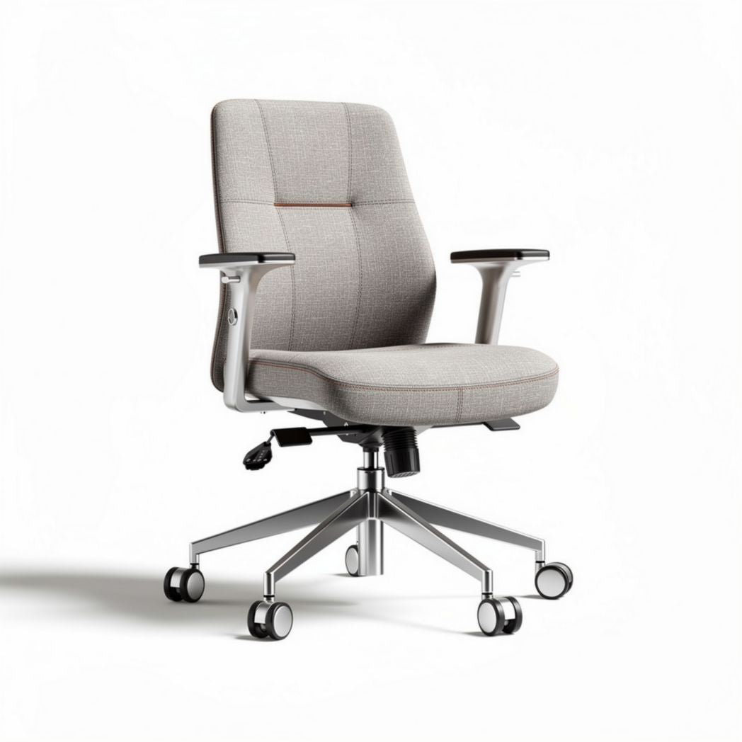 Ergonomische bureaustoel met verstelbare armleuningen in lichtgrijs 60 x 60 x 100cm